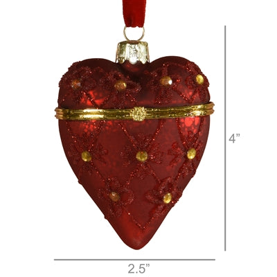 Heart Locket Ornament Set of 3