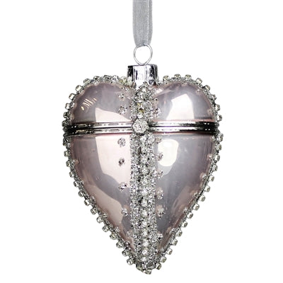 Mercury Glass Heart Ornament Set of 3