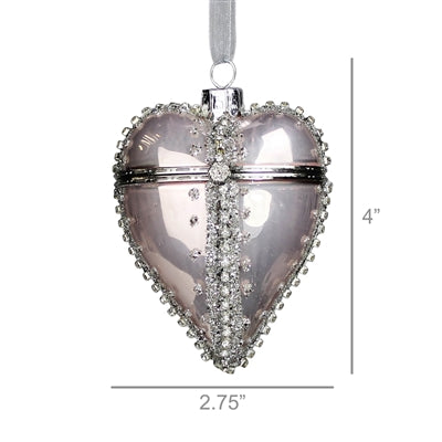 Mercury Glass Heart Ornament Set of 3