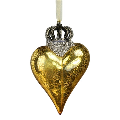 Crowned Heart Ornament Set of 3