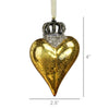 Crowned Heart Ornament Set of 3