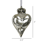 Crowned Heart Ornament Set of 3