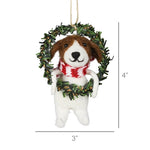 Dog in Wreath Ornament Set of 3