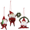 Dancing Santa Ornament Set of 3