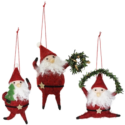 Dancing Santa Ornament Set of 3