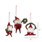 Dancing Santa Ornament Set of 3