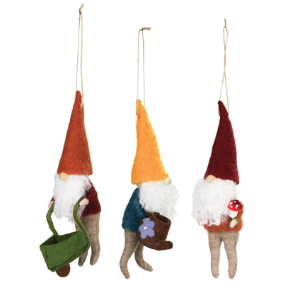 Garden Gnome Ornament Set of 3