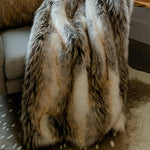 Fabulous Furs Tundra Wolf Faux Fur Throw Blanket