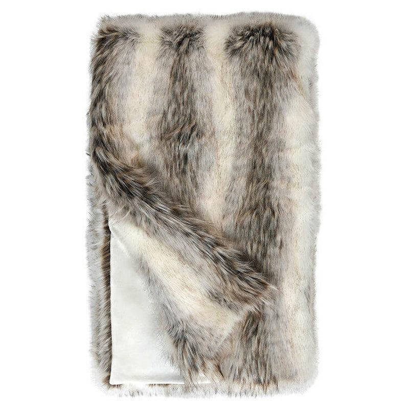 Fabulous Furs Tundra Wolf Faux Fur Throw Blanket