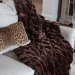 Fabulous Furs Couture Collection Mink Pleat Faux Fur Throw Blanket