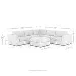 Four Hands Colt 3-Piece Sectional Sofa with Ottoman