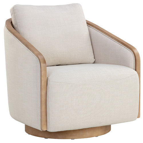 Sunpan Tasia Effie Linen Swivel Lounge Chair