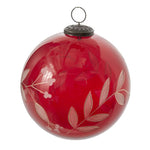 Winterbloom Etched Glass Ornament Set of 6