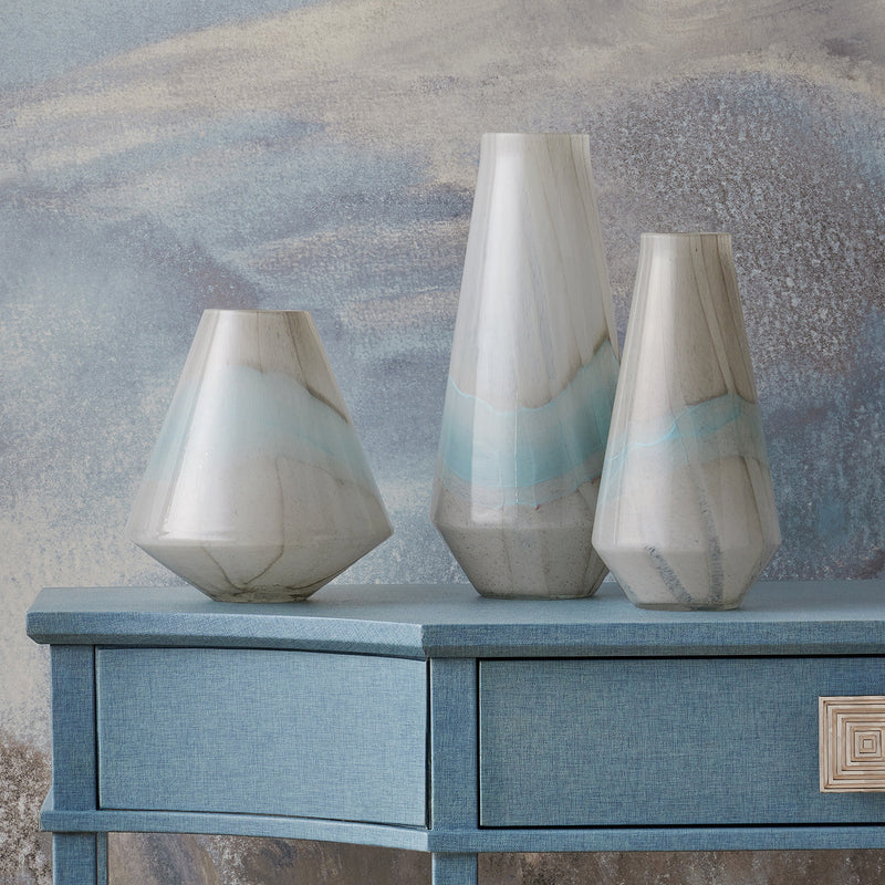 Currey & Co Floating Cloud Vase Set of 3