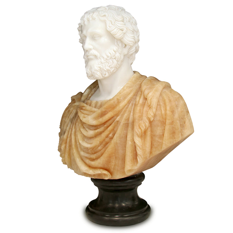 Currey & Co Thanos Marble Bust Sculpture