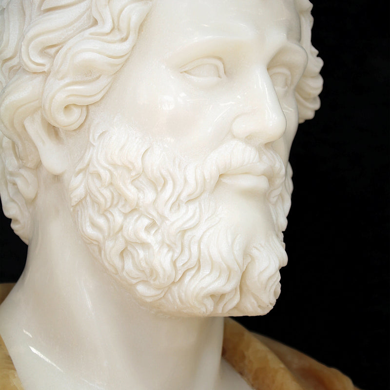 Currey & Co Thanos Marble Bust Sculpture