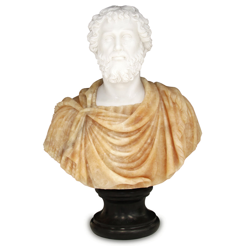 Currey & Co Thanos Marble Bust Sculpture