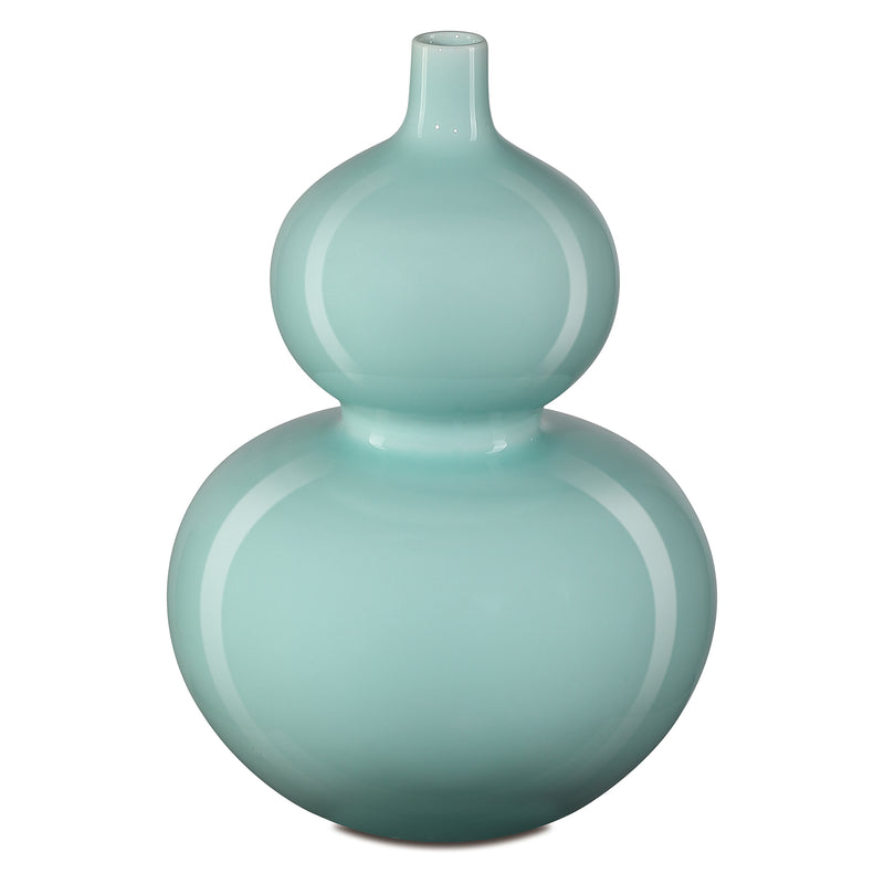 Currey & Co Celadon Double Gourd Green Vase