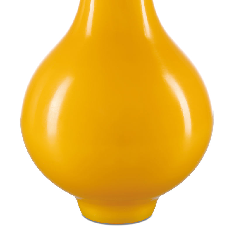 Currey & Co Imperial Yellow Peking Long Neck Vase