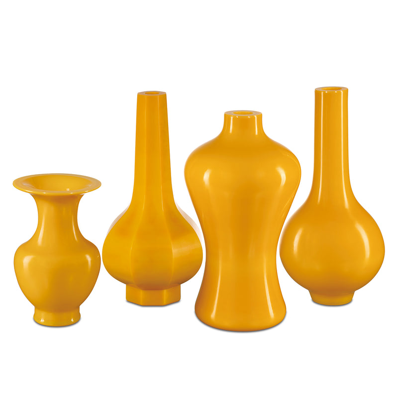 Currey & Co Imperial Yellow Peking Long Neck Vase