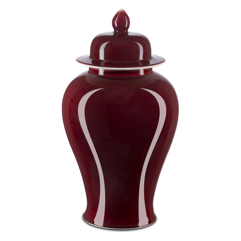 Currey & Co Oxblood Temple Jar