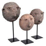 Currey & Co Terracotta Mask Sculpture Set of 3 - Final Sale