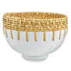 Currey & Co Kyoto Rattan/White Bowl - Final Sale