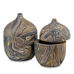 Currey & Co Brown Marbleized Box Set of 2 - Final Sale
