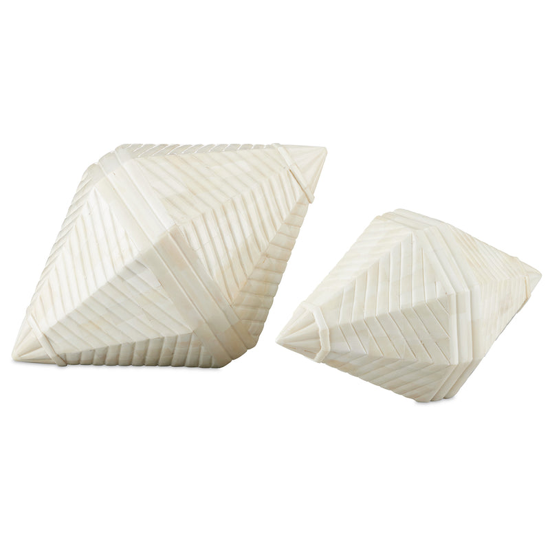 Currey & Co Pavi Bone Prism Set of 2