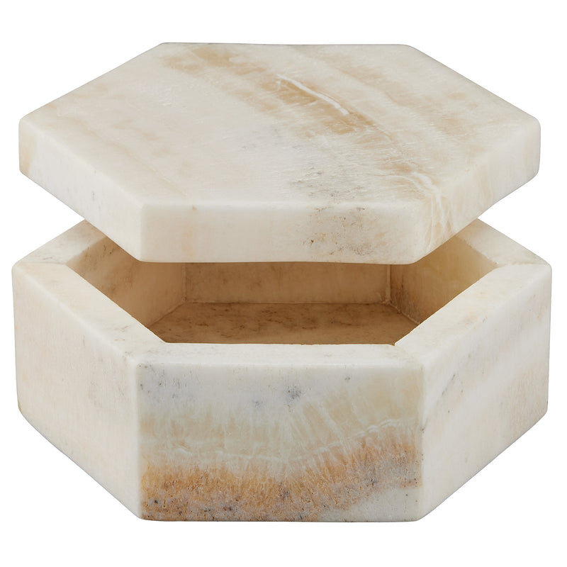 Currey & Co Arco Onyx Hexagon Box