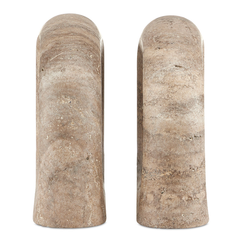 Currey & Co Russo Travertine Object Set of 2