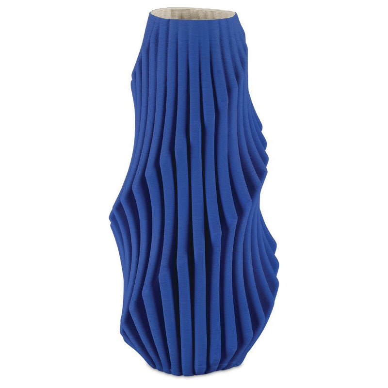 Currey & Co Blue Pleat Vase