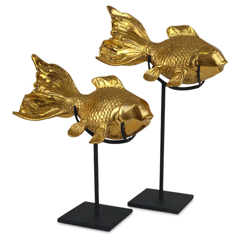 Currey & Co Goldfish Sculpture Set of 2