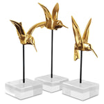 Currey & Co Gold Hummingbird Sculpture Set of 3