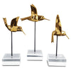 Currey & Co Gold Hummingbird Sculpture Set of 3