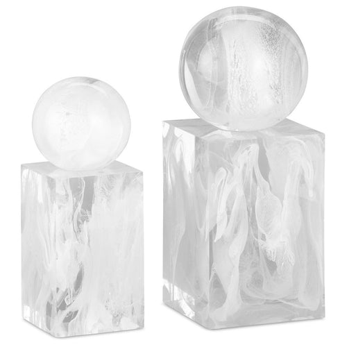 Currey & Co Nova White Objects Set of 2