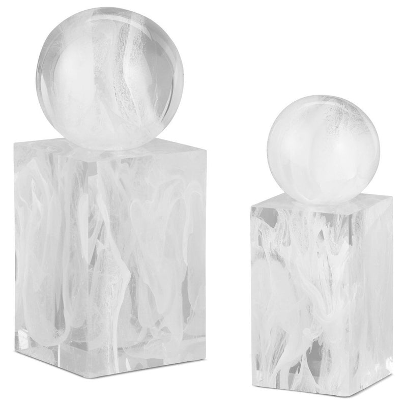 Currey & Co Nova White Objects Set of 2