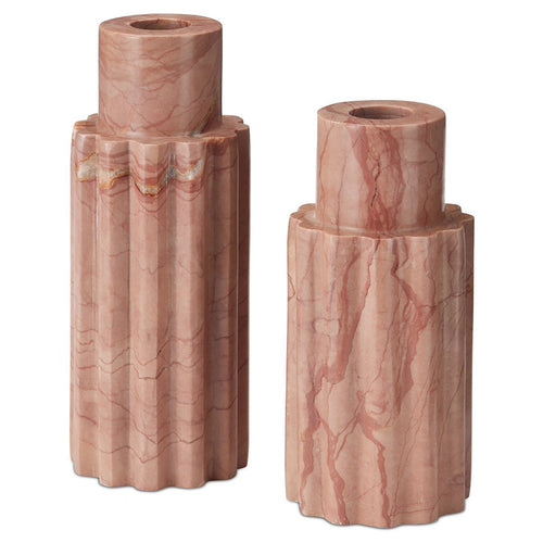 Currey & Co Penrose Pink Candle Holder Set of 2