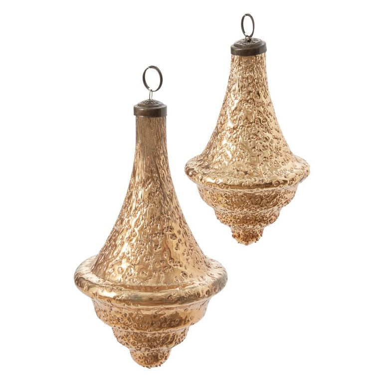 Dimpled Finial Ornament Set of 4