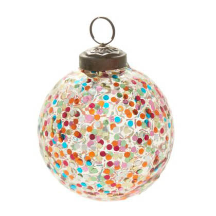 Rainbow Glitter Ornament Set of 6