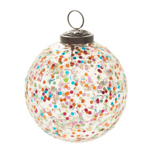 Rainbow Glitter Ornament Set of 6