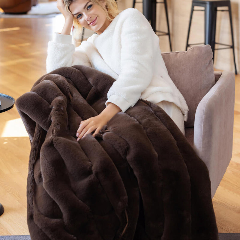 Fabulous Furs Posh Faux Fur Throw Blanket