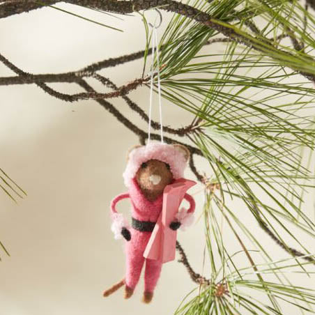 Ski Mouse Ornament Set of 6