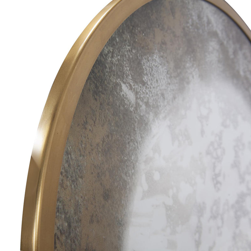 Albizzi Round Antiqued Wall Mirror