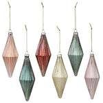 Ribbed Rhombus Ornament Set of 6