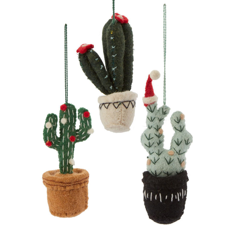 Festive Cactus Ornament Set of 4