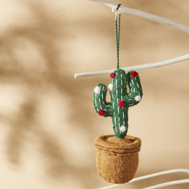 Festive Cactus Ornament Set of 4