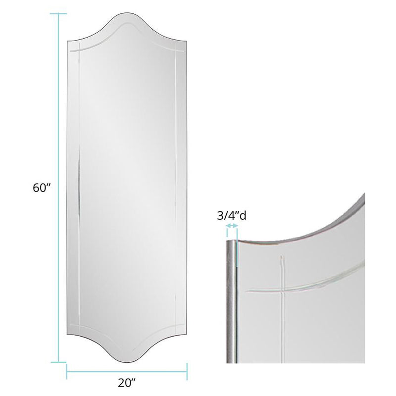 Whitby Frameless Scalloped Wall Mirror