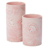 Marbleized Pink Large Vase Set of 2