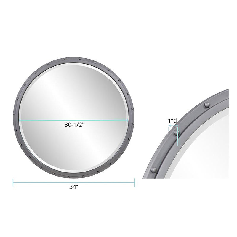 Fordham Round Industrial Wall Mirror